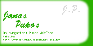 janos pupos business card